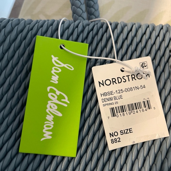 Sam Edelman Julia Quilted Tote in Denim Blue - Picture 7 of 8